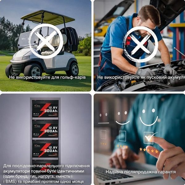 LiFePO4 12V 300Ah Акумулятор Idzlldi BMS, для для резервного живлення будинку, квартири 17124 фото