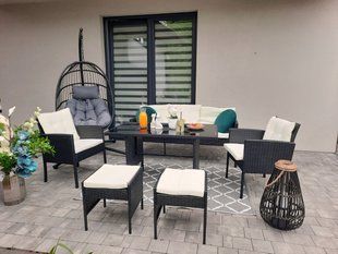 Комплект меблів GardenLine VAduz чорний 5 мм скло SAD9583 фото