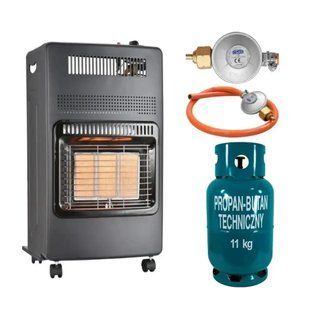 КОМПЛЕКТ ДЛЯ ОБІГРІВУ: Газовий обігрівач 4200W для площі до 70 м&sup2; з газовим балоном 27 л -РЕДУКТОР і ШЛАНГ  G8871 фото