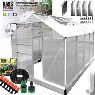 Теплиця з полікарбонату Bass Polska 85946 AL 2.5х1.9х1.95 м 85946 AL фото