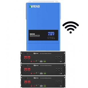 6.2 кВт+7.2 кВт Комплект резервного живлення Інвертор Anenji WiFi + 3 Акумулятора Dyness B4850 17838 фото