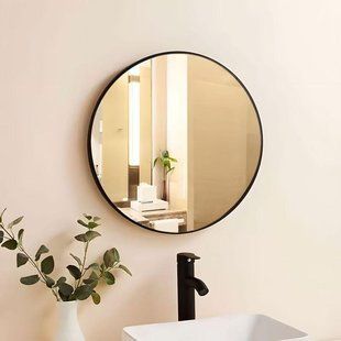 Кругле настінне дзеркало ModernHome LOft 60 см чорне 5905817003488 фото