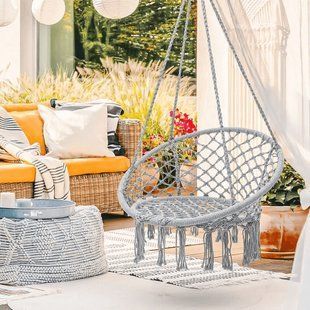 Садова гойдалка-гамак GardenLine Grey Comfort гніздо-форма спинки 80x60x120 см HAM2696 Grey фото