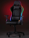 Геймерське комп'ютерне крісло з RGB-підсвічуванням, 2 ергономічними подушками та регулюванням кута нахилу спинки, Чорний G400 фото 5
