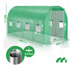 Садова теплиця Expand 2,5&times;4&times;2 м 10 м&sup2; каркас 25 мм TFO25-2,5X4X2-2-Z фото