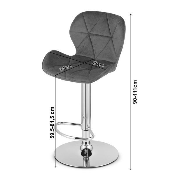 Барний стілець LEobert WEst Black чорний велюр 90&ndash;111 см WEST Black фото
