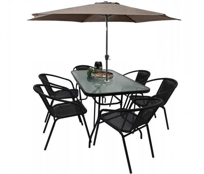 Комплект садових меблів Kontrast Boston Beige-6 120x70 см стіл 1395670243 фото