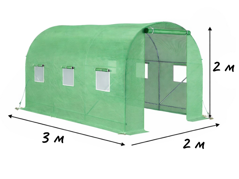 Теплиця садова 6 м&sup2; 3&times;2&times;2 м армована плівка UV-4 зелена P0021 фото