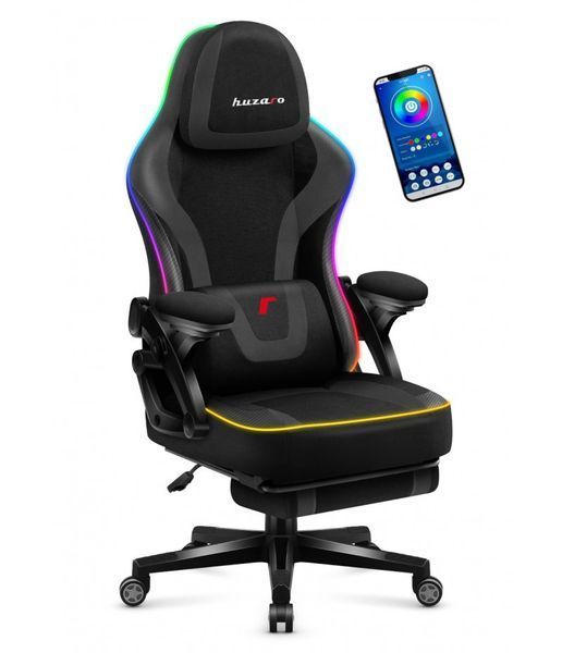 Комп'ютерне крісло Huzaro Force 4.6 Black RGB тканина Force 4.6 Black RGB фото