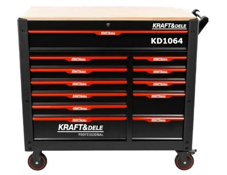 Інструментальний візок Kraft&Dele KD1064 12 шухляд стальний чорний KD1064 фото