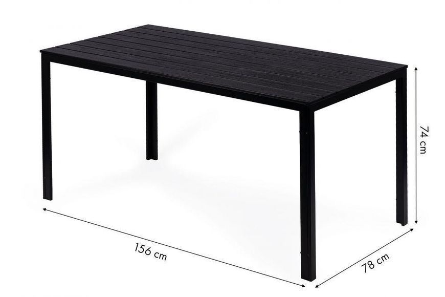 Комплект садових меблів MultiGarden Polywood-8, стіл 156x78 см. + 8 крісла з техротангу (Темно-коричневий) Polywood-8 фото