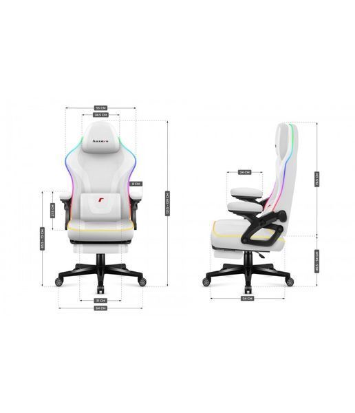 Компьютерное кресло Huzaro Force 4.6 White RGB ткань Huzaro Force 4.6 White RGB Force 4.6 White RGB фото