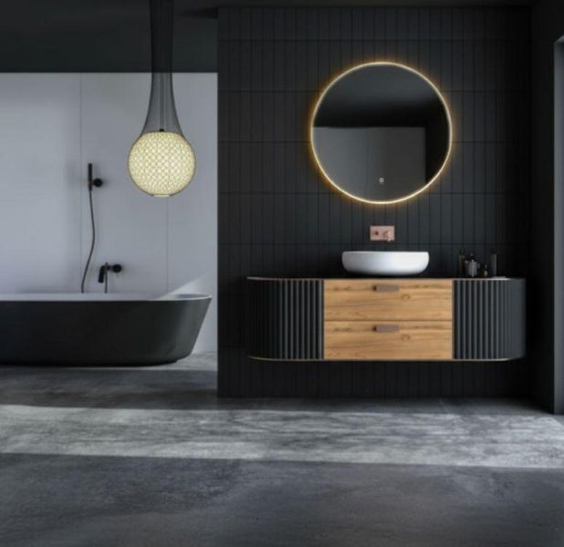 Кругле настінне дзеркало ModernHome 80 см LED 24W 5905817008650 фото