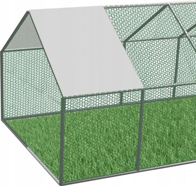 Курник металевий з частковим покриттям 6x3x1,95 м для курей, кролів та інших домашніх тварин GardenLine TUN4047 TUN4047 фото