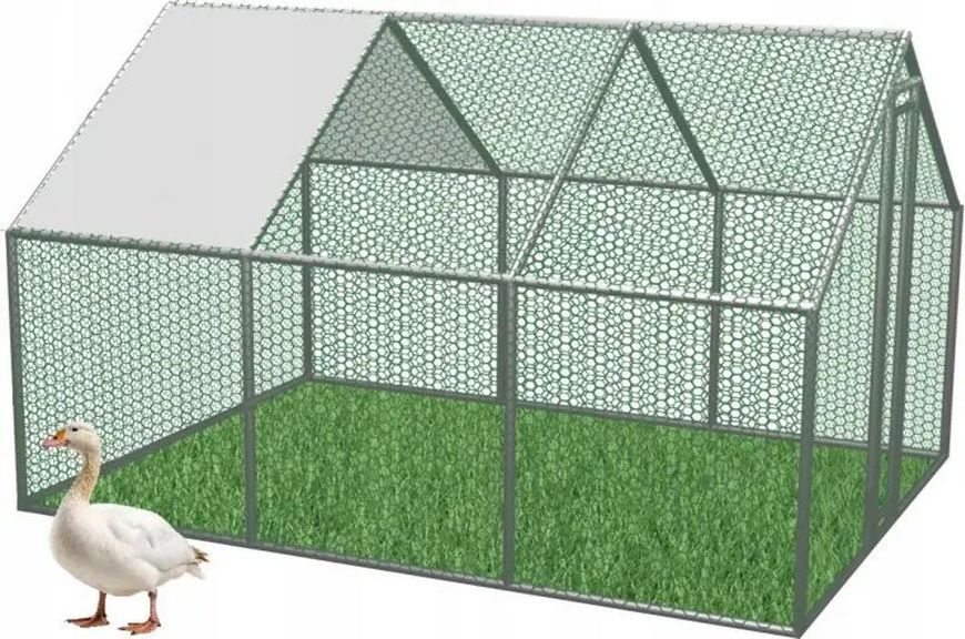 Курник металевий з частковим покриттям 6x3x1,95 м для курей, кролів та інших домашніх тварин GardenLine TUN4047 TUN4047 фото