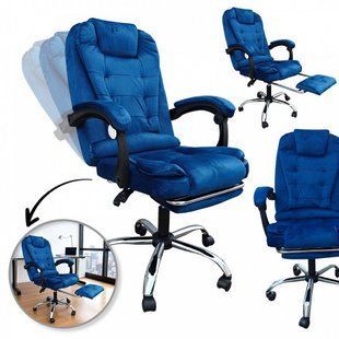 Офісне велюрове крісло BOss KO22Vel VIP велюр синє 150 кг 17230 фото