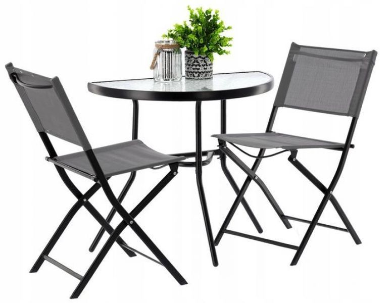 Комплект меблів JUmi TRend Grey 1 стіл 2 крісла метал TREND GREY фото