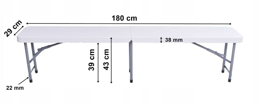 Садовая мебель (набор) складной стол 180см + 2 лавки 180см eHokery (Польша) 2155303864 фото