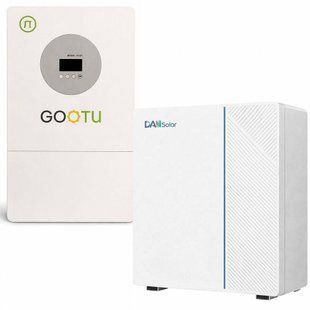 5 кВт+5,12 кВт LiFePO4 Комплект Інвертор Gootu +Настінний акумулятор DAH Solar для резервного живлення будинків, кваритир 17125 фото
