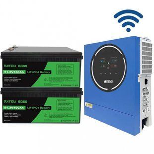 Комплект 5 кВт + 10.2 кВт*г інвертор Anenji з WiFi-модулем + 2 акумулятора Datouboss LiFePO4 48V/100Ah для резервного живлення 17916 фото