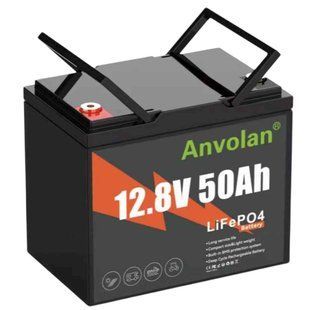 LiFePO4 12V/50Ah Акумулятор Anvolan, BMS для ДБЖ з складними ручками 17129 фото