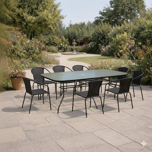 Комплект садових меблів Kontrast Garden-8 Black 150&times;90 см Garden-8 FI150 Black фото