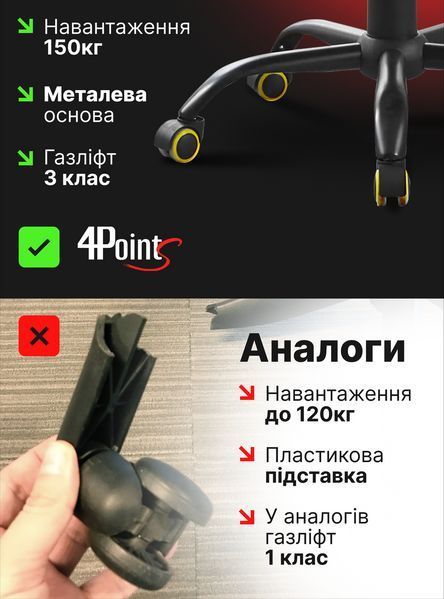 Геймерське комп'ютерне ігрове крісло з подушками 4P&reg; TEMPO з металевою основою підставкою розкладне Жовтий 40052 фото
