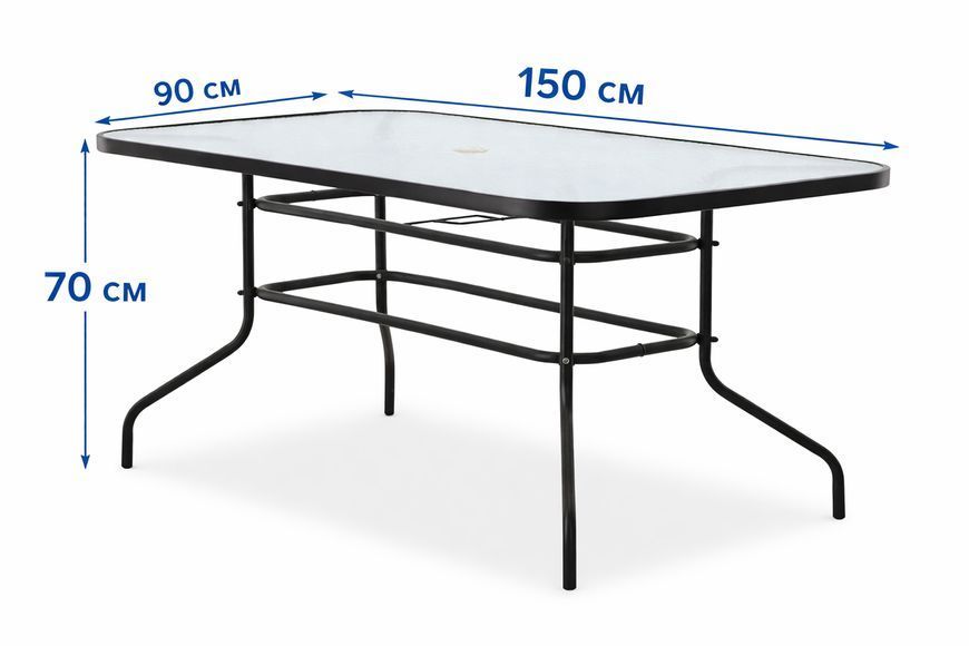 Комплект садових меблів Kontrast Garden-8 Black 150&times;90 см Garden-8 FI150 Black фото