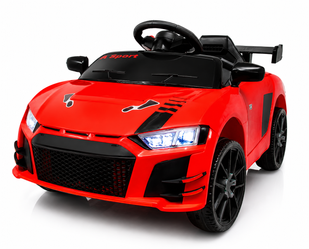 Дитячий електромобіль PRIMA CAR Cabrio 6V 5A (спойлер, пульт, LED-фари, звук, відкривні двері, педаль газу), Червоний G1404 фото