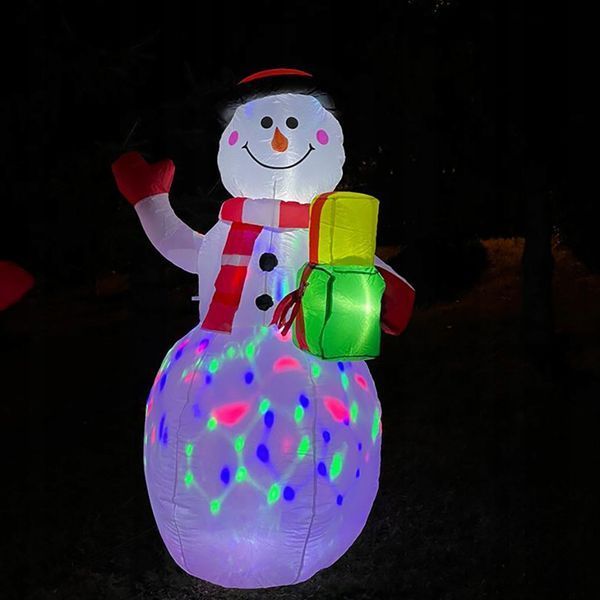 Різдвяний надувний сніговик з LED підсвіткою вуличний 155см  22625 фото