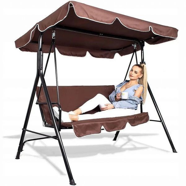 Садова гойдалка Comfort 3-місна 260 кг сталевий каркас 17386-01 фото