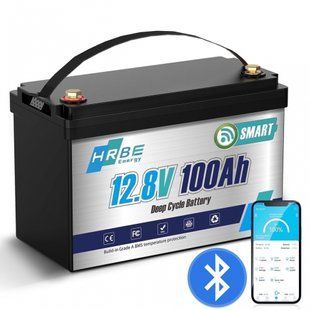 LiFePO4 12V/100Ah Акумулятор HRBEnergy з Bluetooth для систем резервного живлення 17112 фото