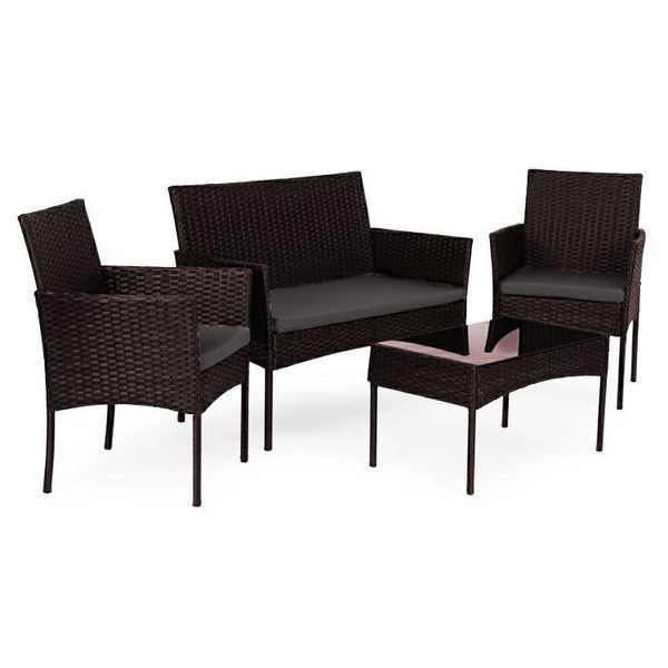 Набір садових меблів GardenLine Reno Brown скло 5 мм ESO-F574-2-4 фото