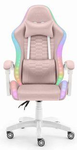 Компьютерное кресло Hell's HC-1000 Pink LED (ткань) 5905496912996 фото
