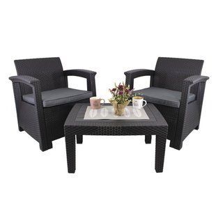 Садові меблі Garden Line BErny ZUM0852 3 шт. чорні ZUM0852 фото