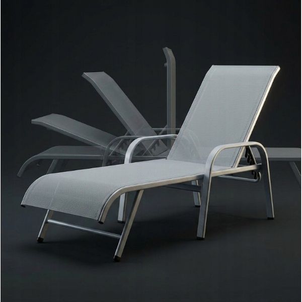 Шезлонг-лежак Ideal YS-33 Texteline до 150 кг сірий 17227 фото