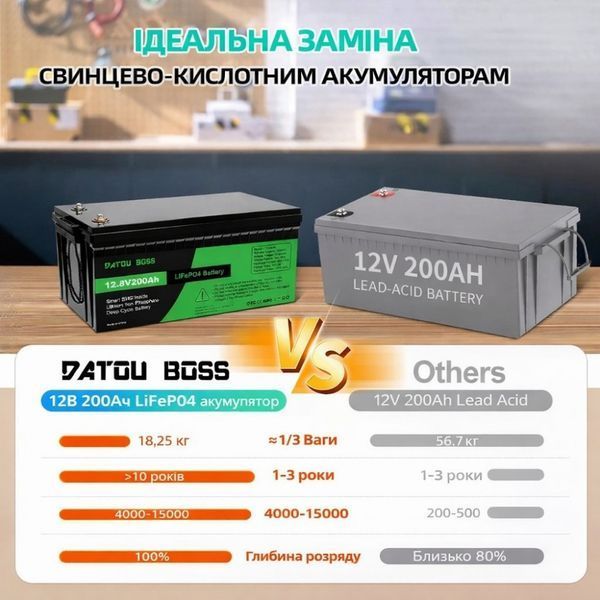 LiFePO4 12V/300AH Акумулятор Datouboss (3840W*h) для систем резервного живлення (UPS) будинку 17110 фото
