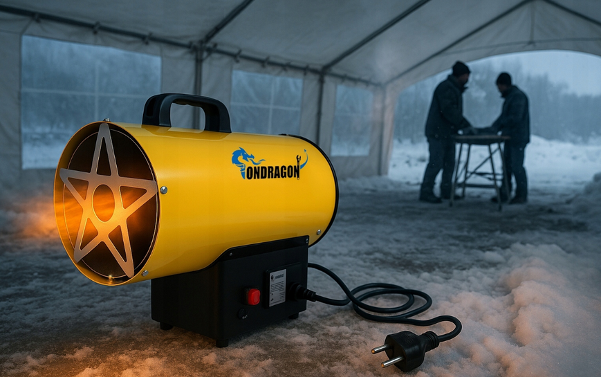 Газовий обігрівач Ondragon 15 кВт 380 м&sup3;, год шланг редуктор OD5103 фото