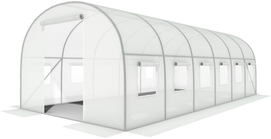 Садова теплиця 24 м&sup2; 8 х 3 х 2 м армована плівка UV-4 прозора 4812 фото