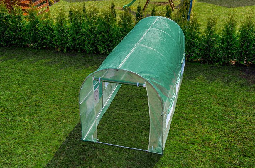 Садова теплиця 9 м&sup2; 4,5&times;2&times;2 м зелена плівка UV-4 P0024 фото