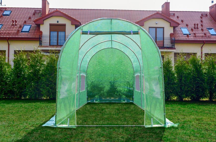 Садова теплиця 9 м&sup2; 4,5&times;2&times;2 м зелена плівка UV-4 P0024 фото