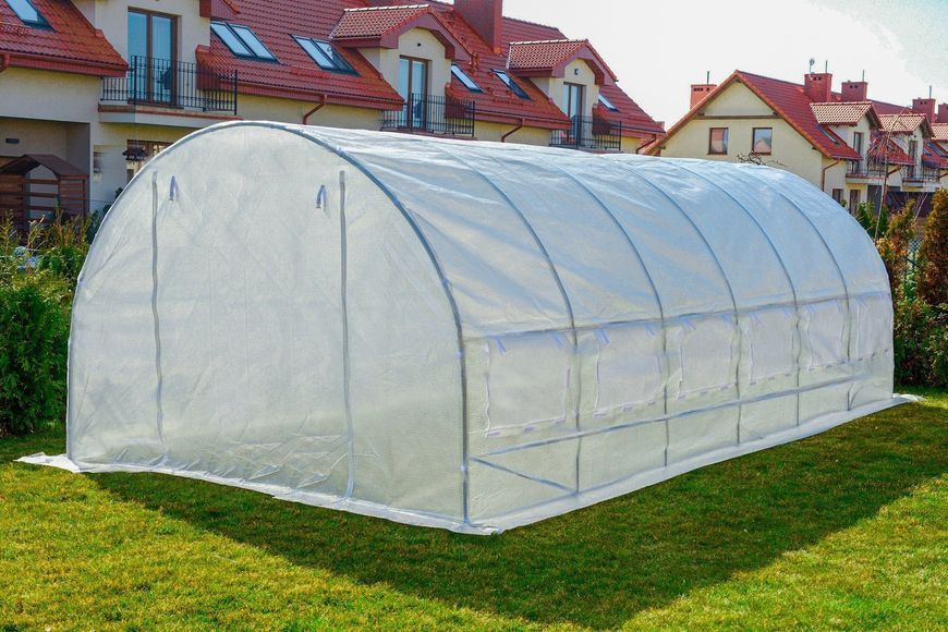 Садова теплиця 24 м&sup2; 8 х 3 х 2 м армована плівка UV-4 прозора 4812 фото